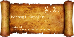 Harangi Katalin névjegykártya